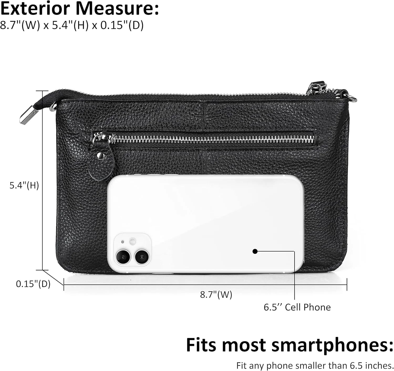 befen Genuine Leather Wristlet Clutch Wallet Purses Small Crossbody Bags for Women with RFID Blocking Card Slots