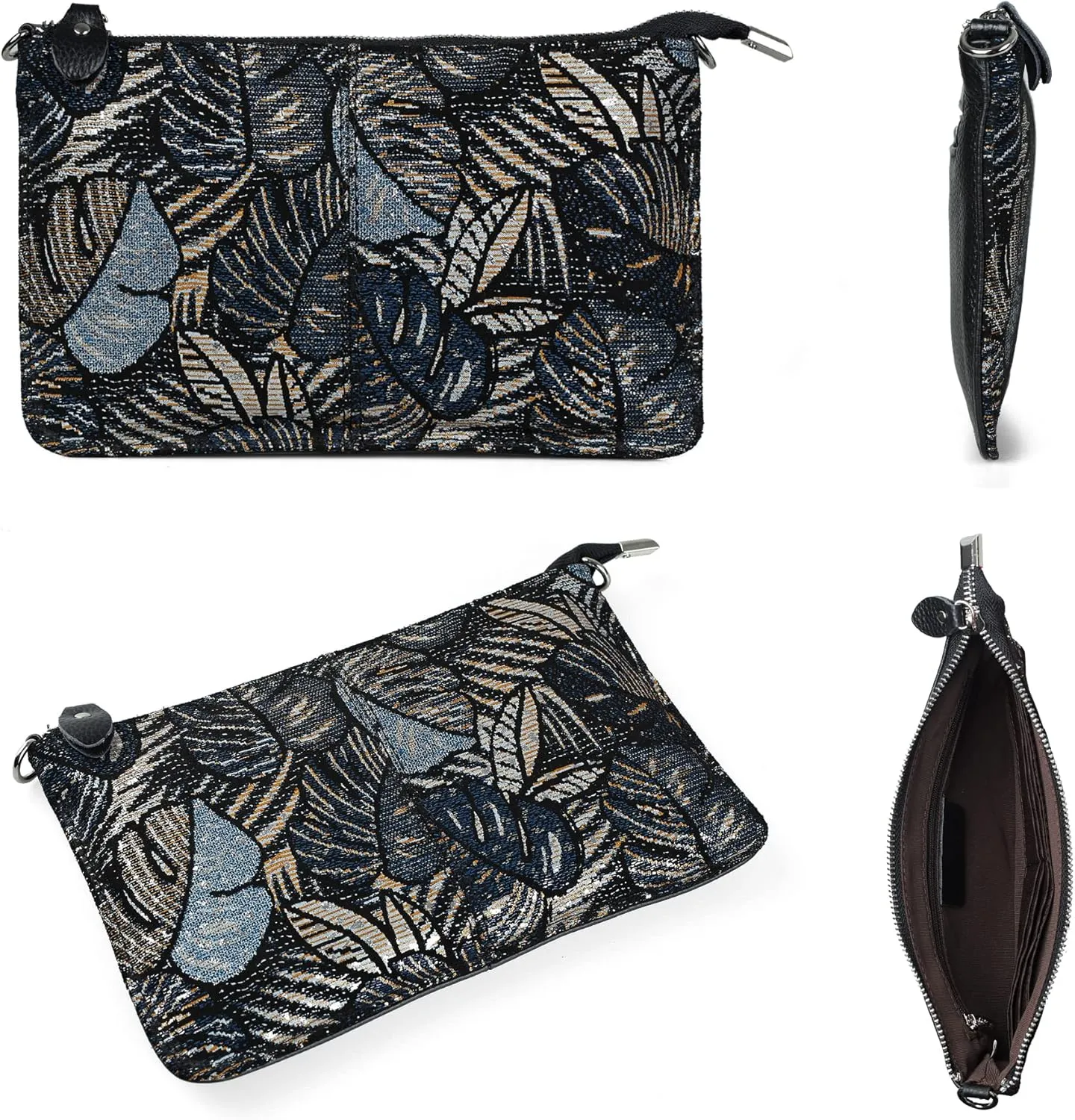 befen Genuine Leather Wristlet Clutch Wallet Purses Small Crossbody Bags for Women with RFID Blocking Card Slots