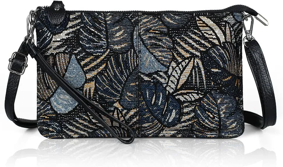 befen Genuine Leather Wristlet Clutch Wallet Purses Small Crossbody Bags for Women with RFID Blocking Card Slots