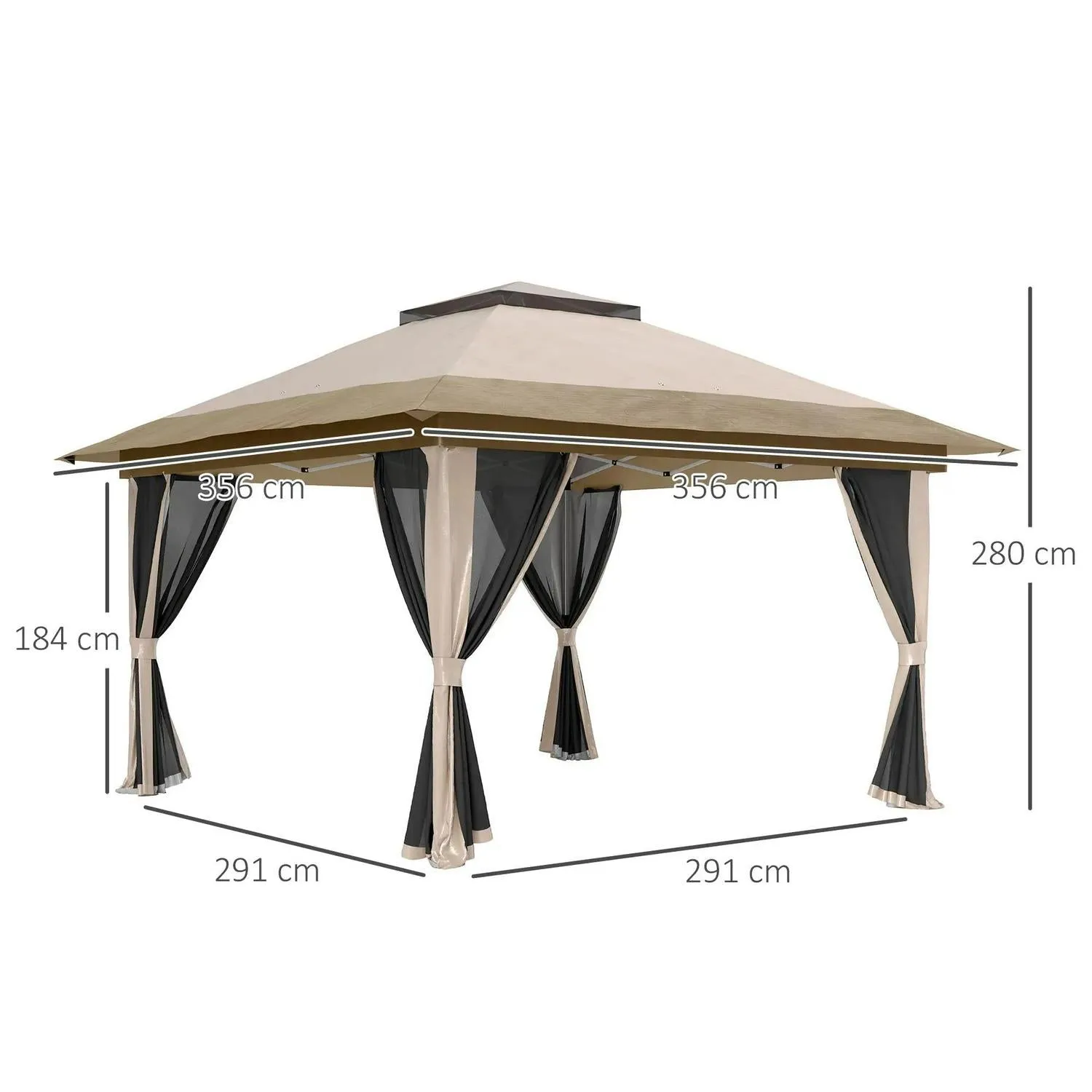 Beige Diverse options Big savings Accessories Gazebo, 3.6m Pop-Up 3.6 X - Outsunny With