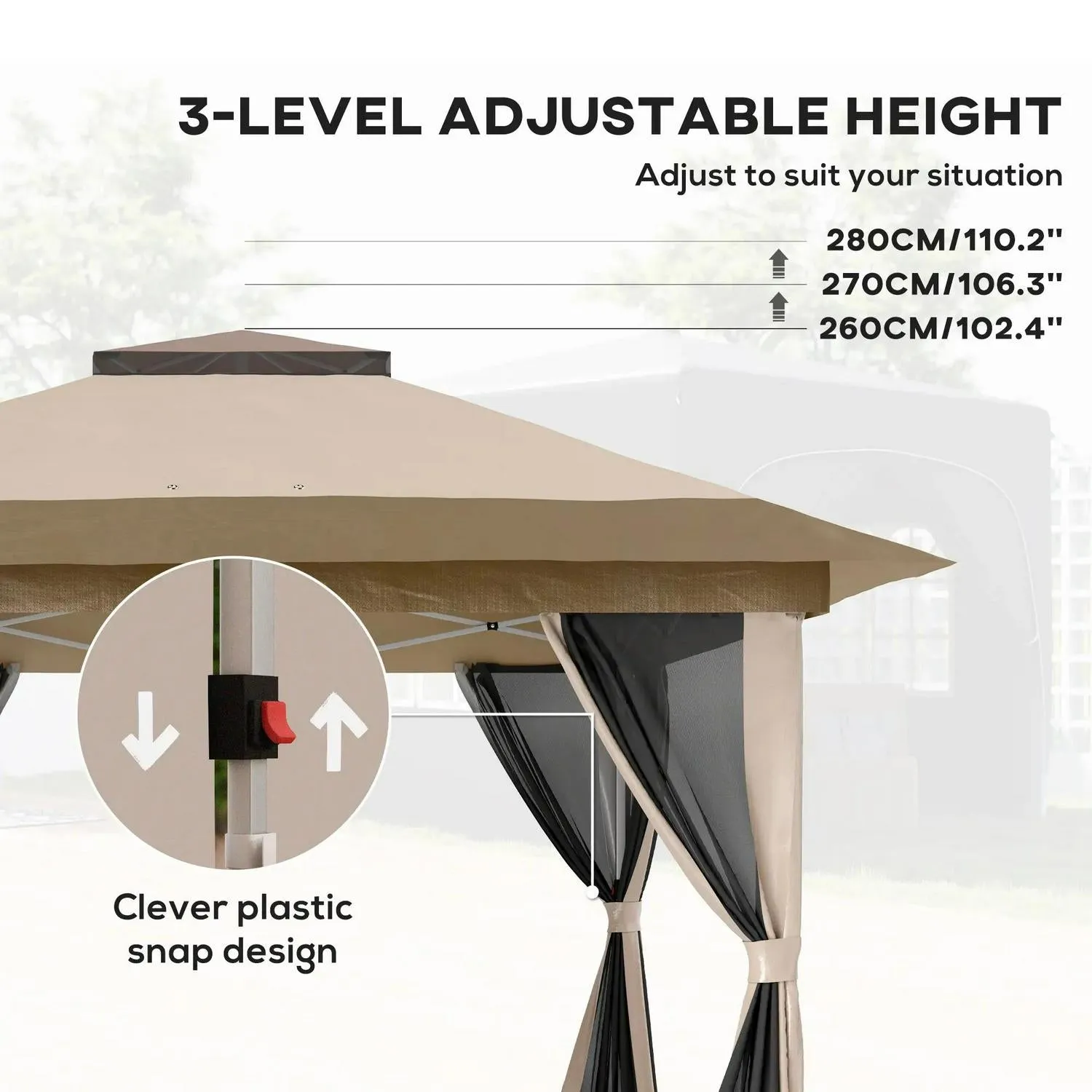 Beige Diverse options Big savings Accessories Gazebo, 3.6m Pop-Up 3.6 X - Outsunny With