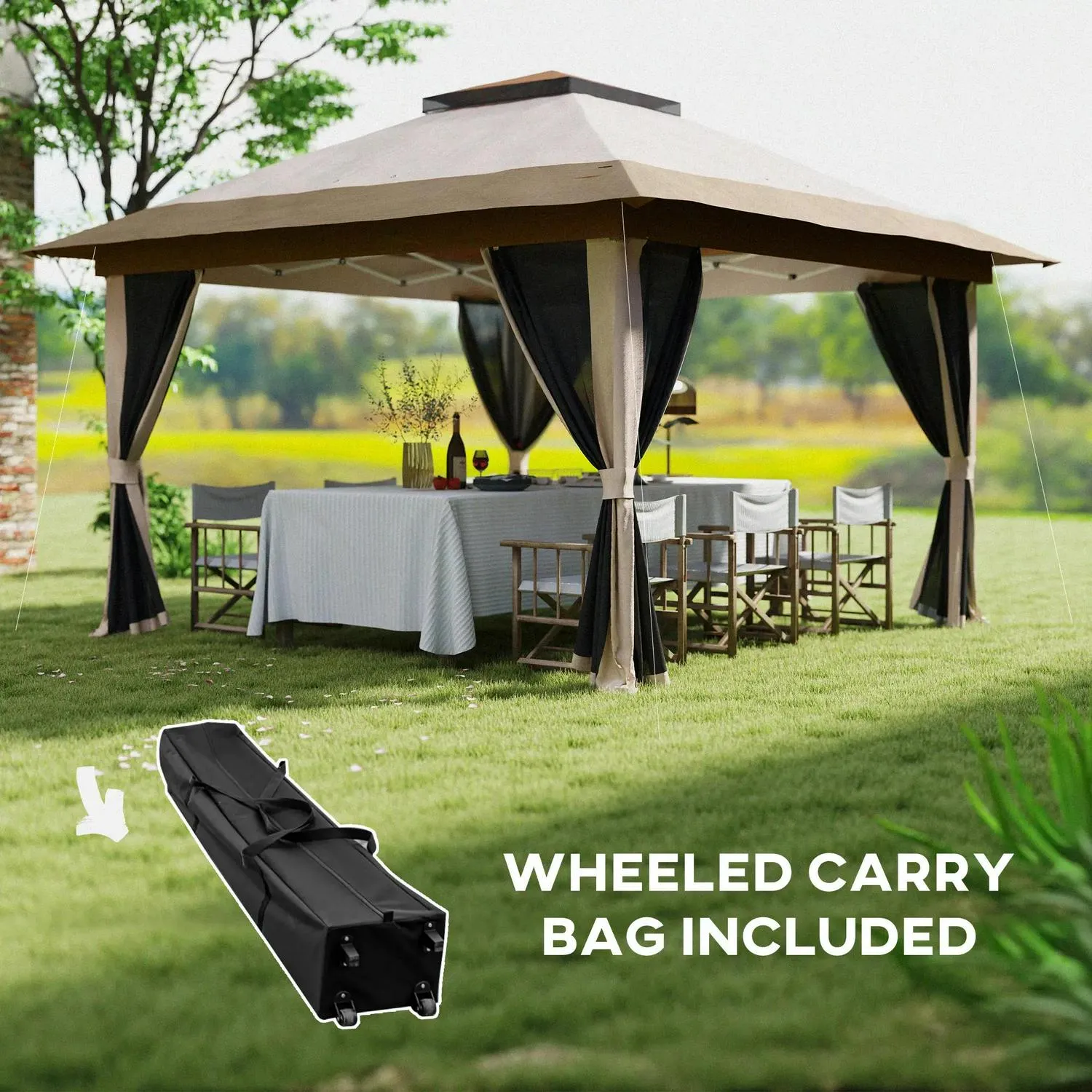 Beige Diverse options Big savings Accessories Gazebo, 3.6m Pop-Up 3.6 X - Outsunny With