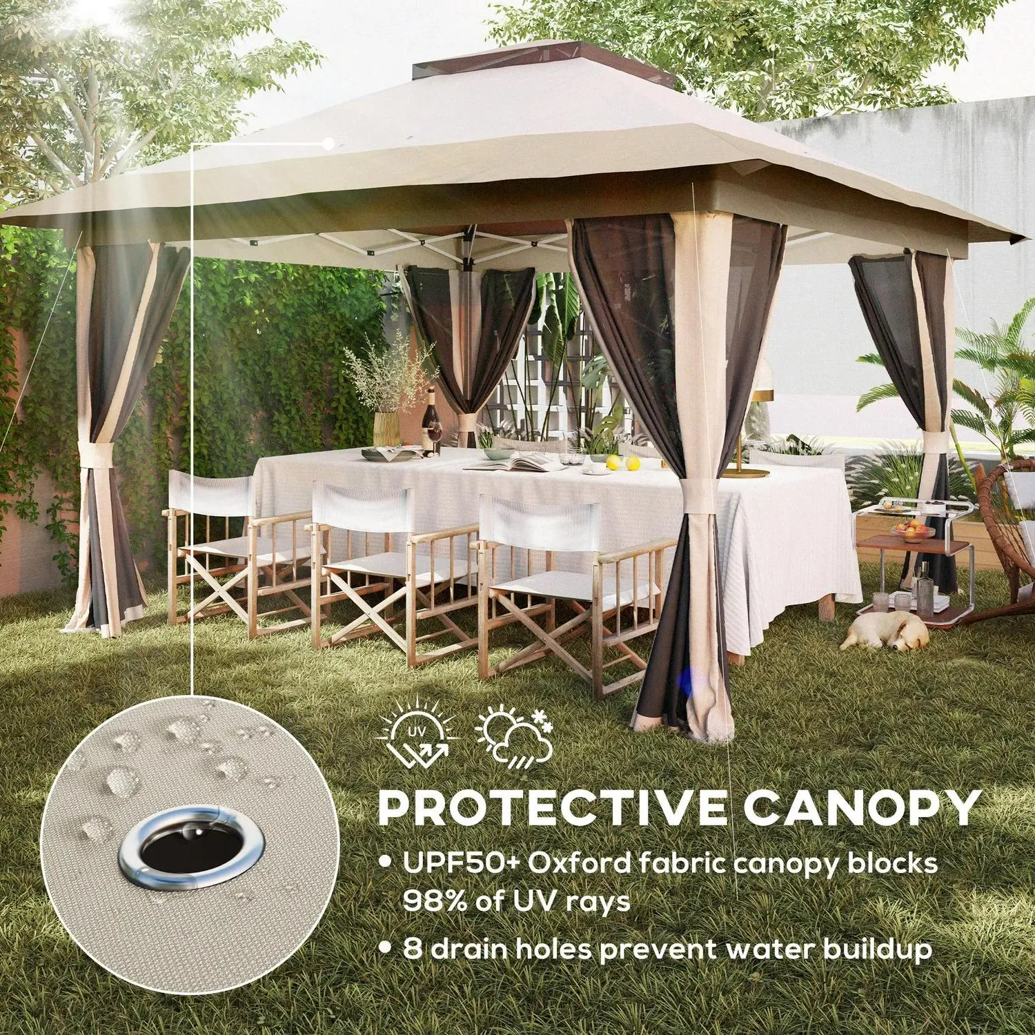 Beige Diverse options Big savings Accessories Gazebo, 3.6m Pop-Up 3.6 X - Outsunny With