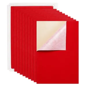 BENECREAT 20PCS 8.3" x 11.8" Velvet Sticky Self-Adhesive Back Sheets Jewelry Liner Fabric, Durable and Water Resistant, for Jewelry Drawer and Other Craft Making, Red