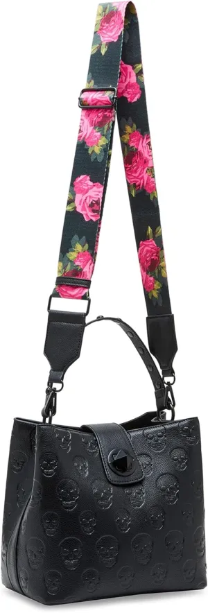 Betsey Johnson Skull Boss Bucket, Black