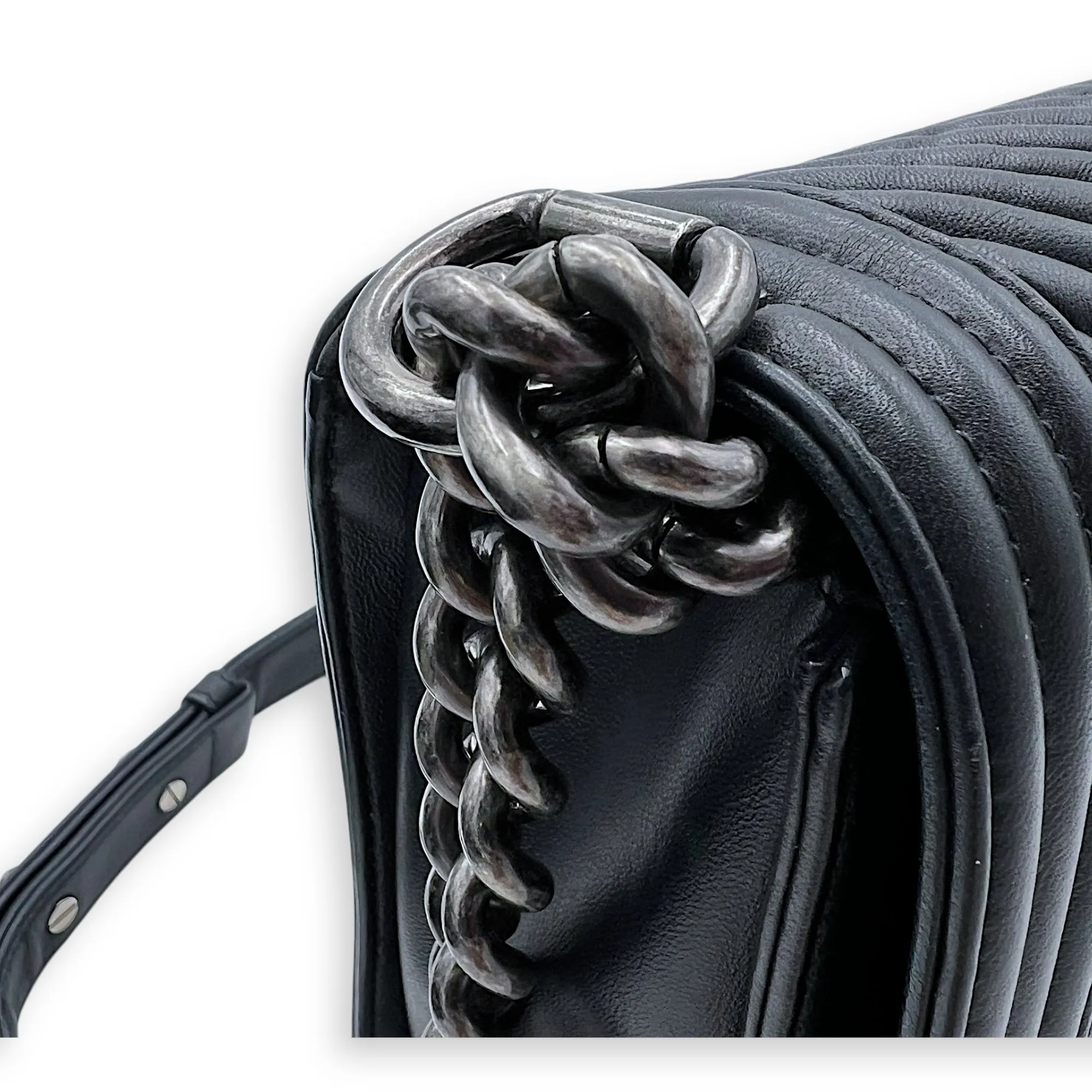 Black Bag in Lambskin, Boy Best-selling variety Gold Clearance sale hardware Shoulder