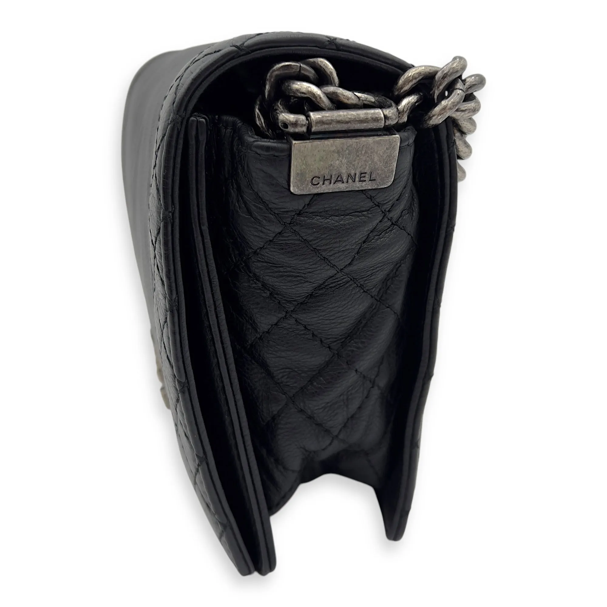 Black Boy Shoulder in Calfskin, Bag Expert assistance Ruthenium Exclusive collection hardware