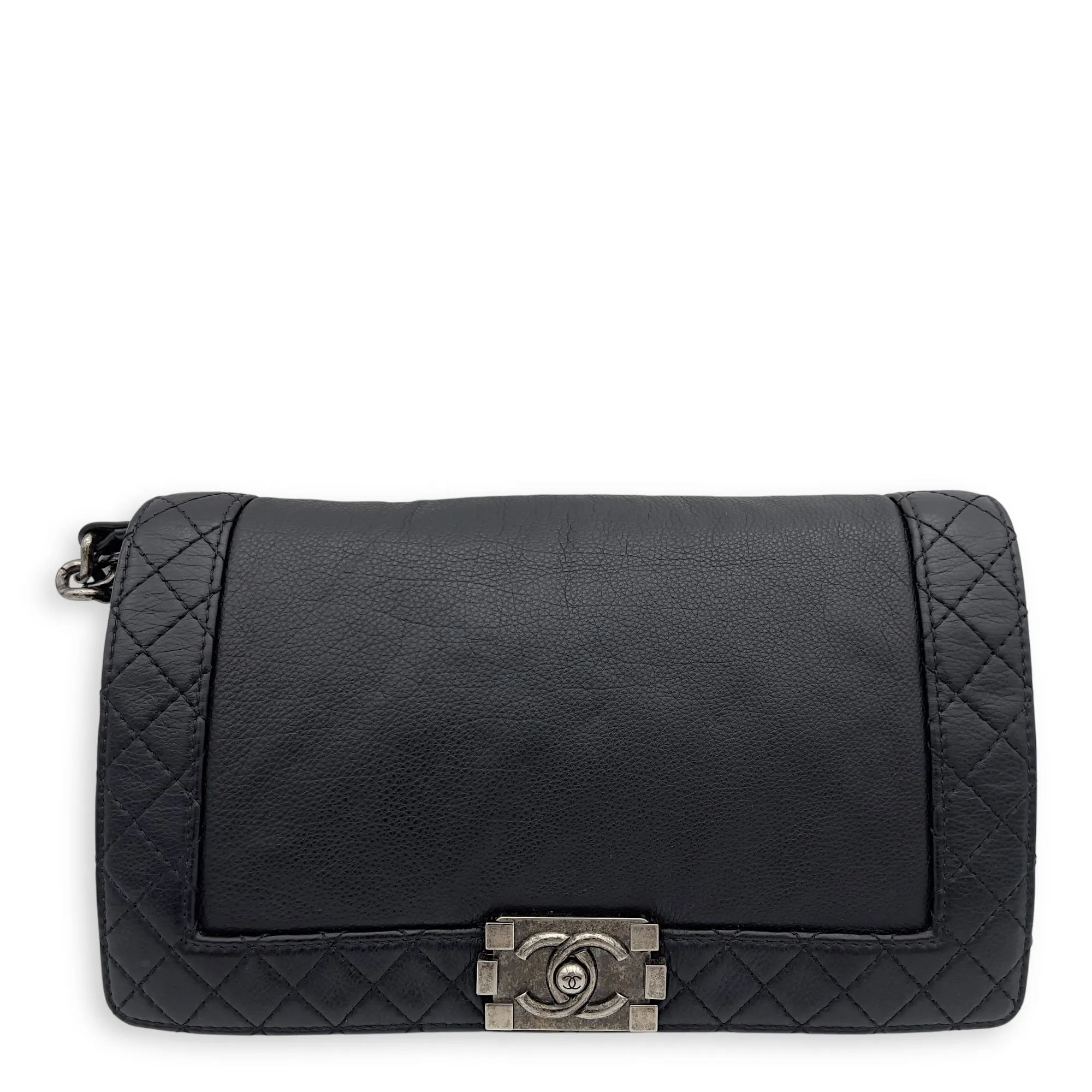 Black Boy Shoulder in Calfskin, Bag Expert assistance Ruthenium Exclusive collection hardware