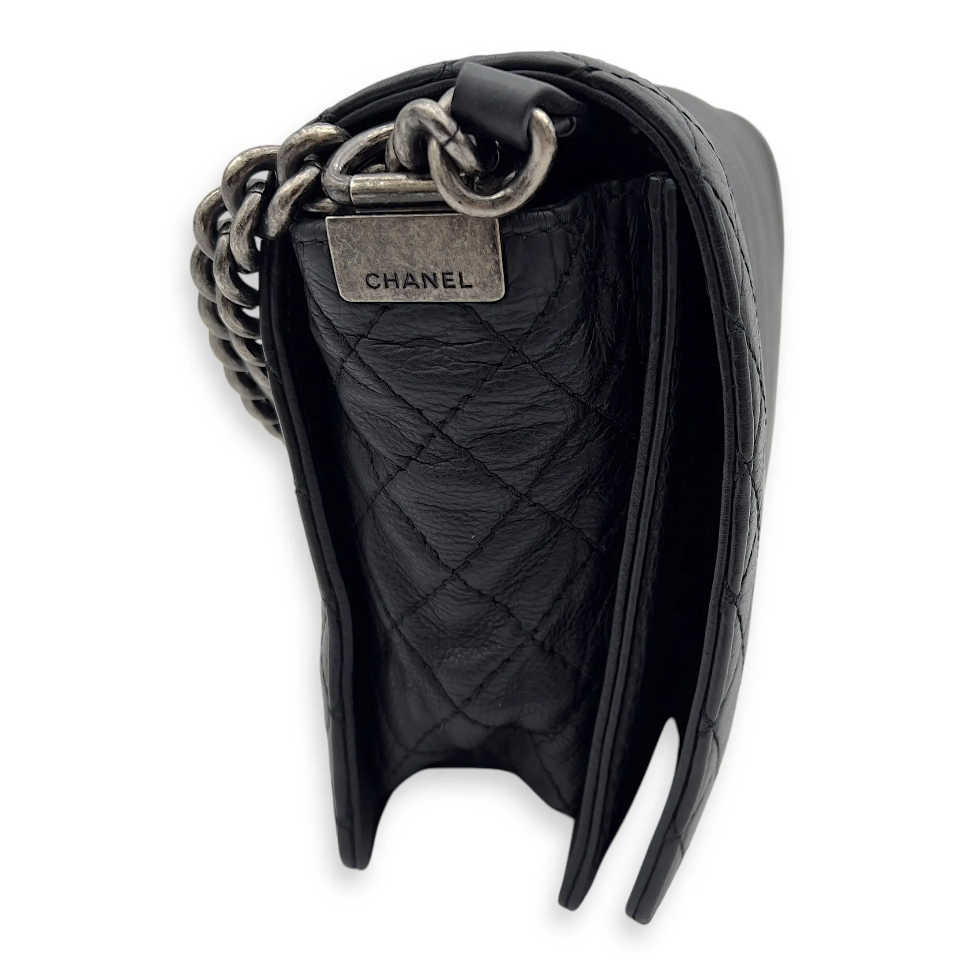 Black Boy Shoulder in Calfskin, Bag Expert assistance Ruthenium Exclusive collection hardware