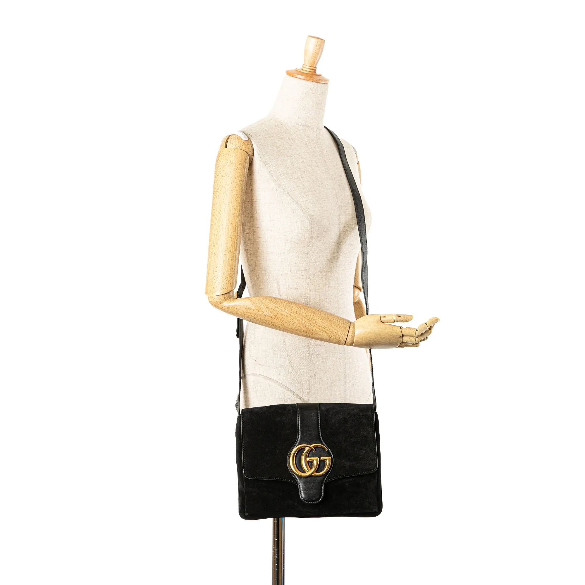 Black Gucci Medium Suede Arli Crossbody