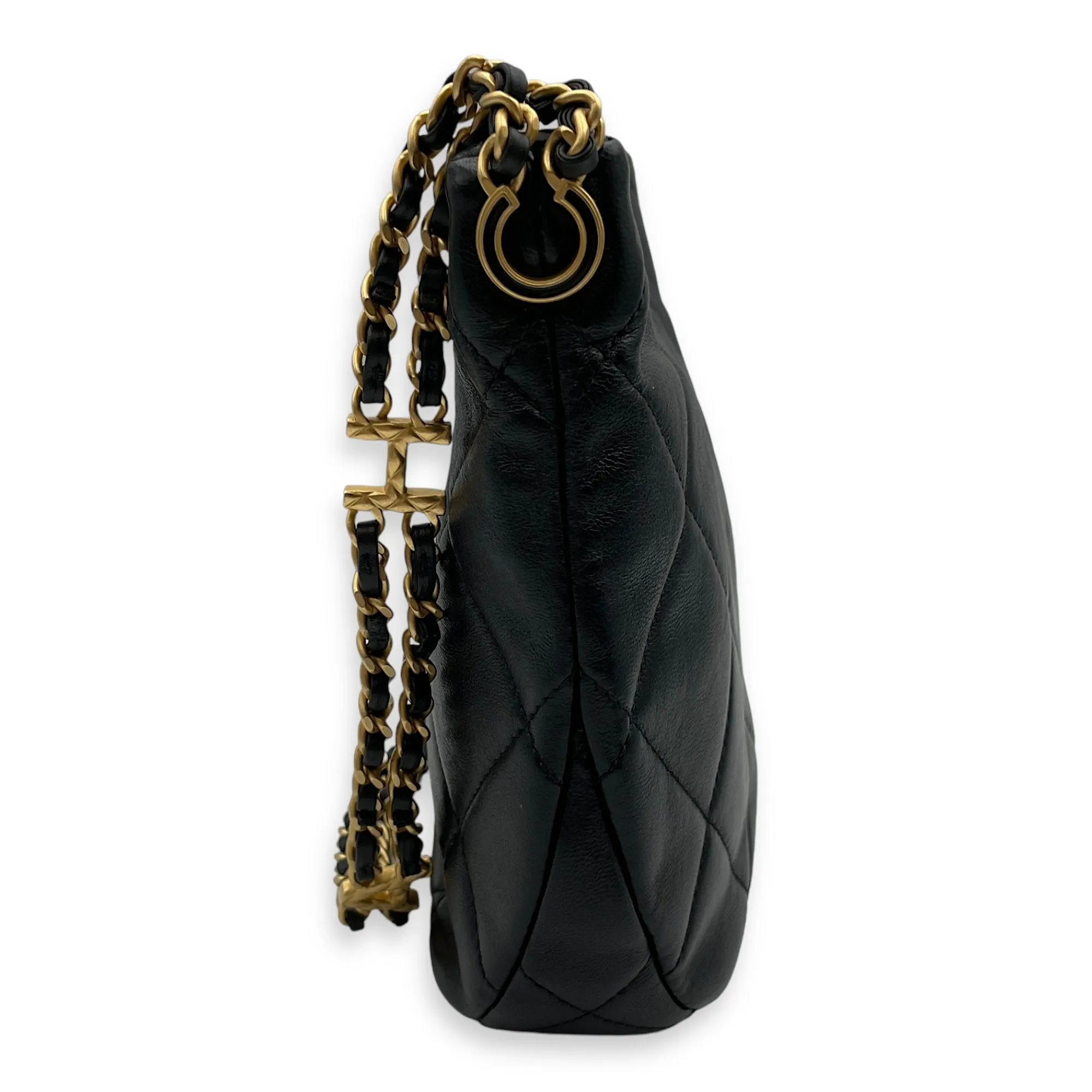 Black Hot-selling 22x15x6cm Seasonal with Hobo in hardware Shoulder Risk-free returns Bag Quilted Gold CHANEL Chain Lambskin,