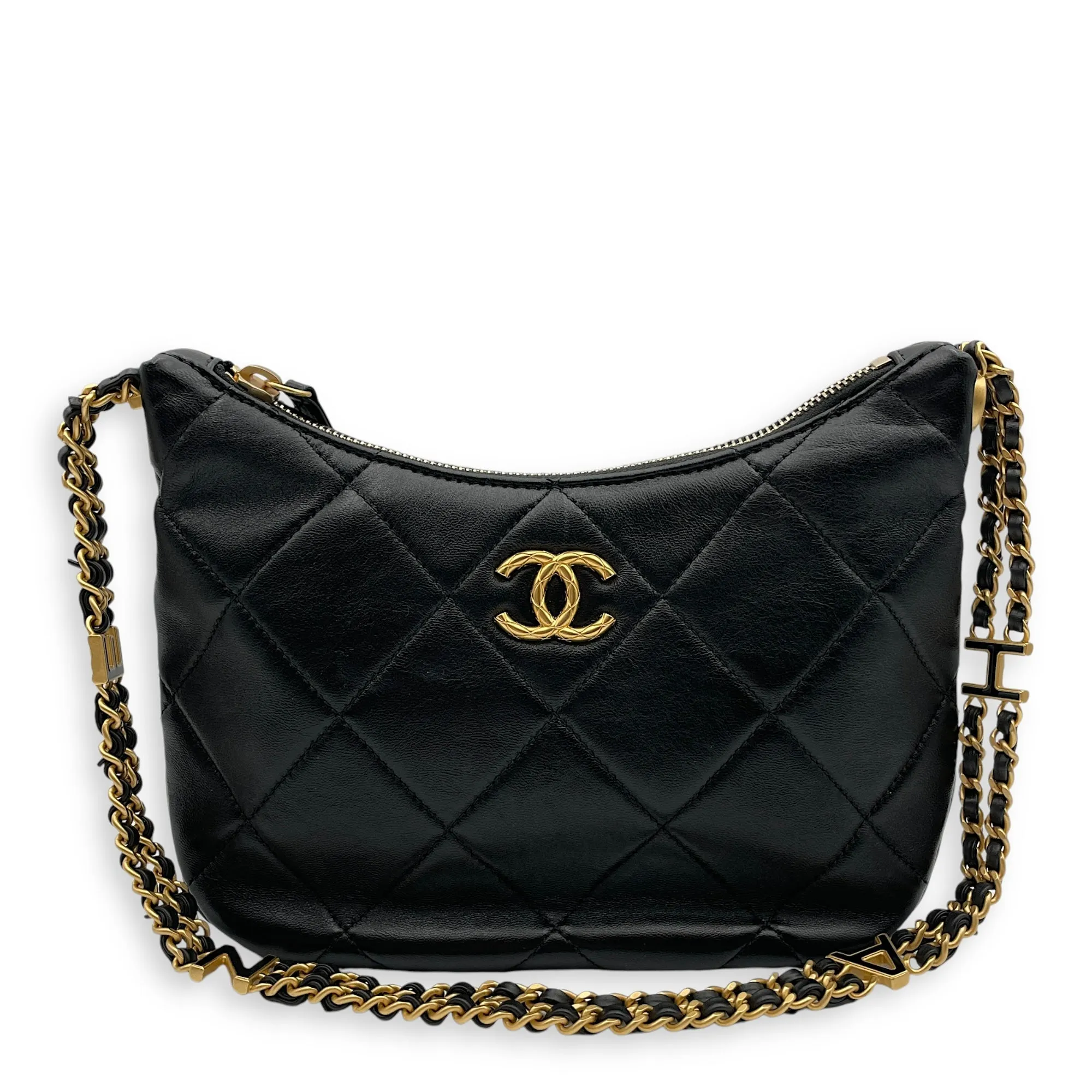 Black Hot-selling 22x15x6cm Seasonal with Hobo in hardware Shoulder Risk-free returns Bag Quilted Gold CHANEL Chain Lambskin,