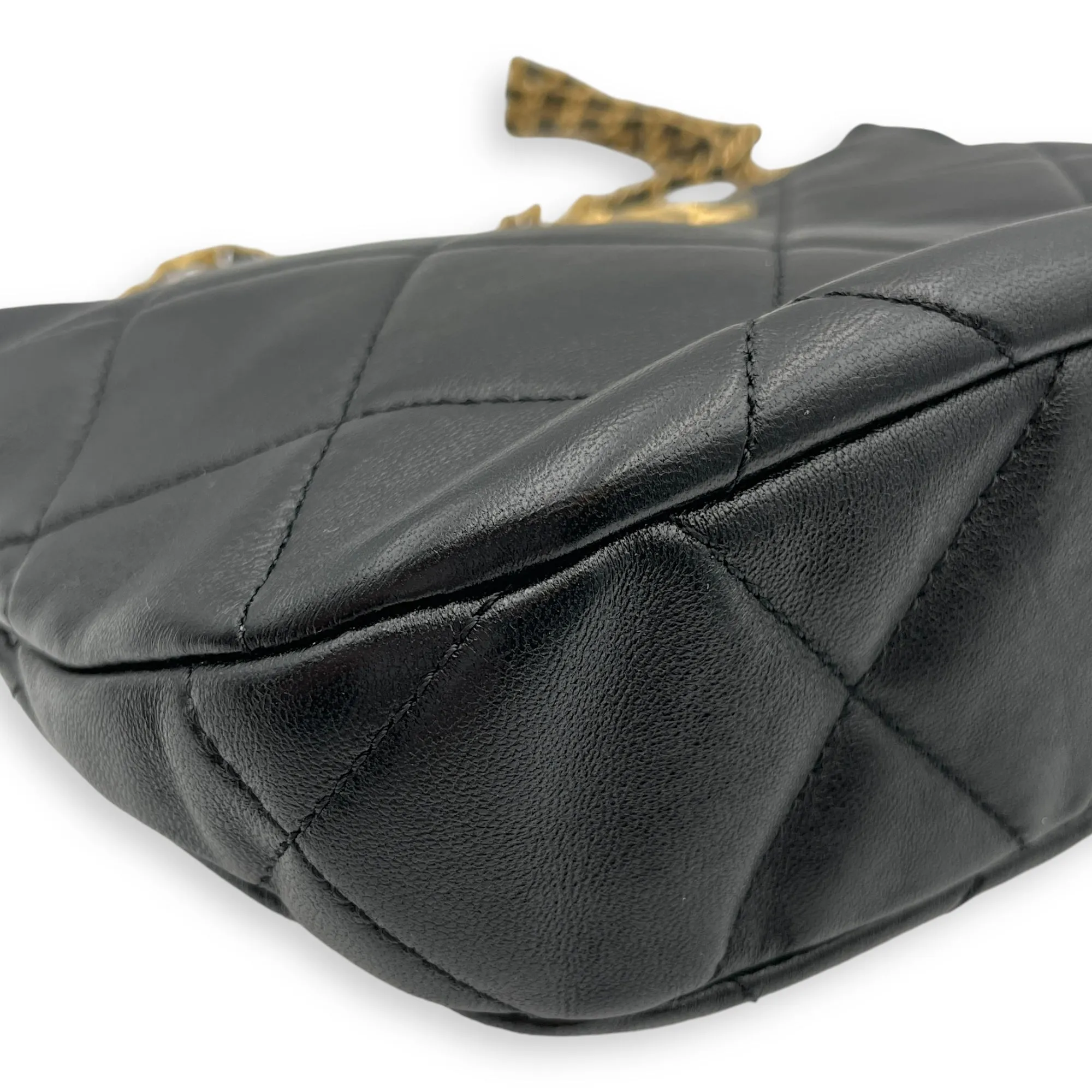 Black Hot-selling 22x15x6cm Seasonal with Hobo in hardware Shoulder Risk-free returns Bag Quilted Gold CHANEL Chain Lambskin,