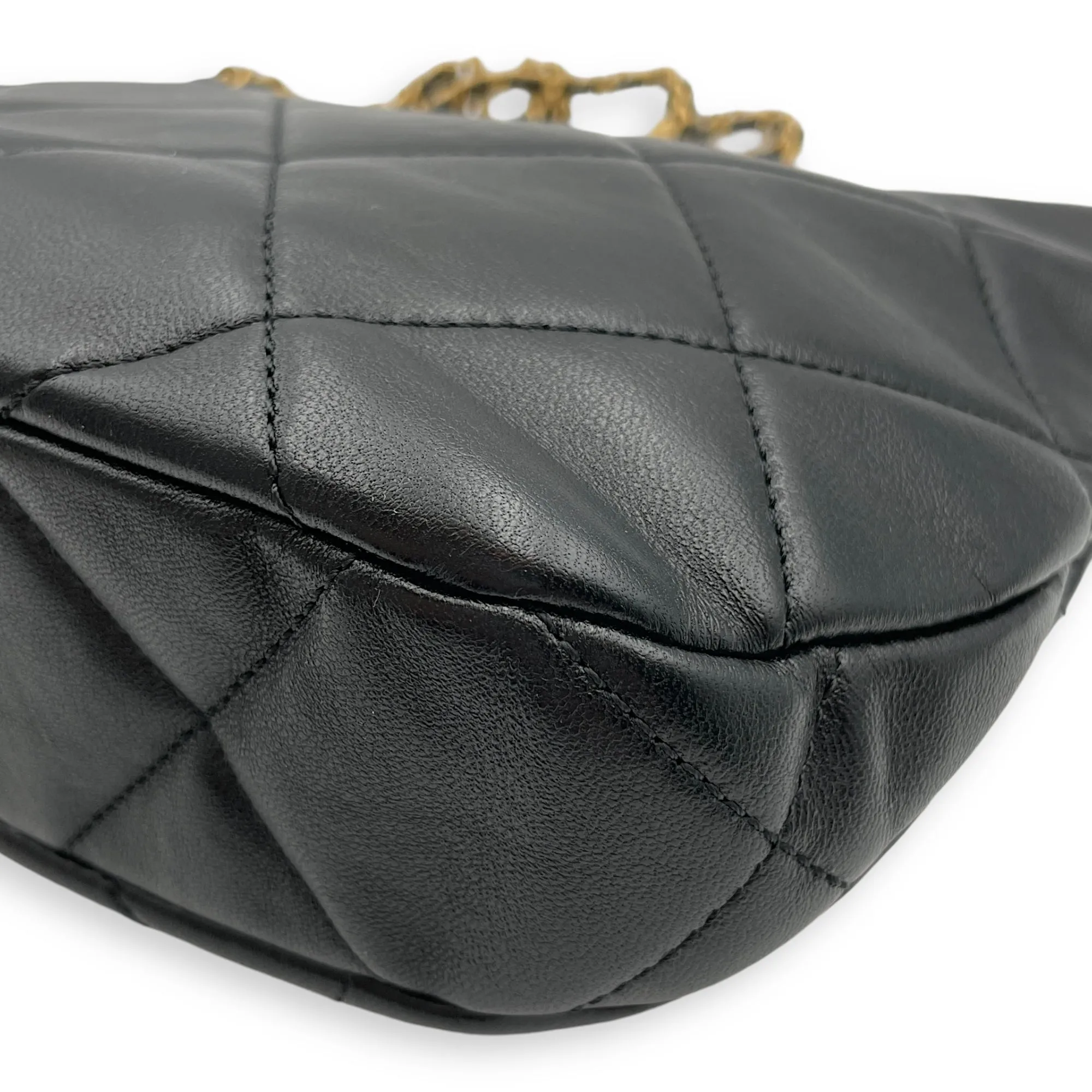 Black Hot-selling 22x15x6cm Seasonal with Hobo in hardware Shoulder Risk-free returns Bag Quilted Gold CHANEL Chain Lambskin,