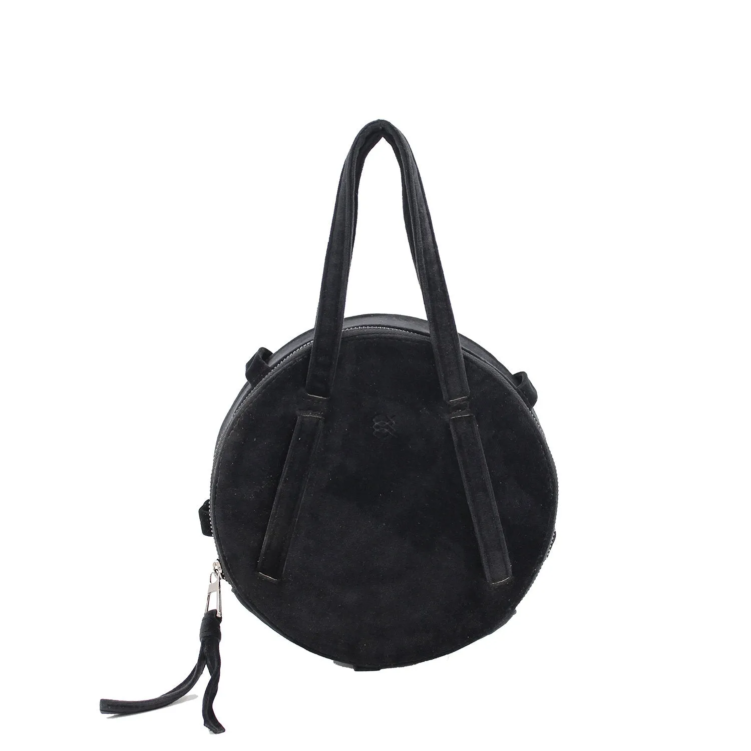 Black | Velvet Circle Crossbody Bag