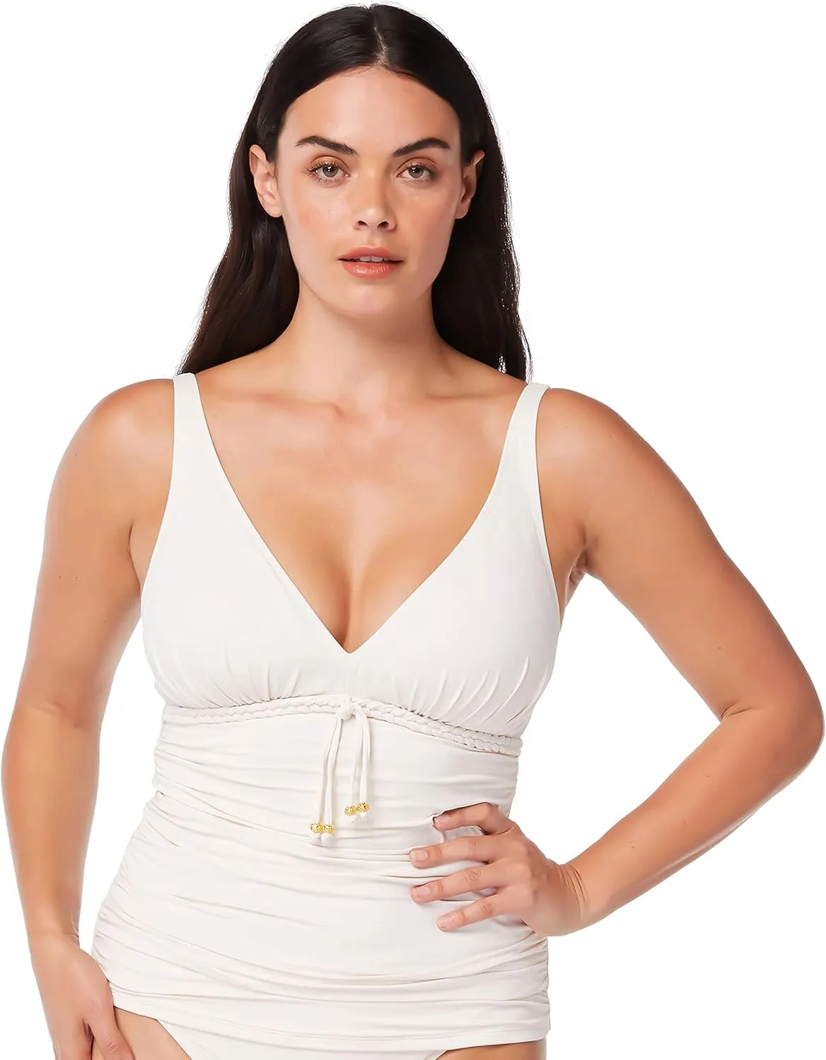 Bleu Rod Beattie Glam Stand Over-The-Shoulder D Tankini Coconut Water 10D
