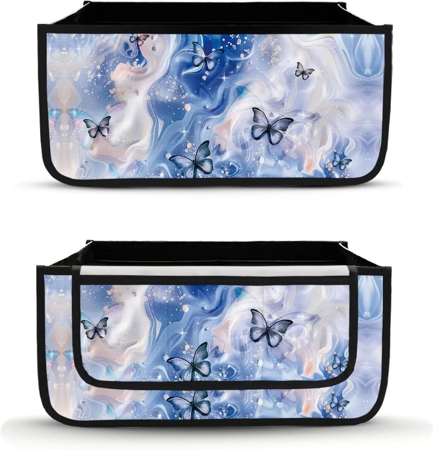 Blue Marble Butterfly Rollator Bag Folding Bag Tote Organizer Pouch Storage to Walkers for Senoirs Walker Accessories for Elderly Senior