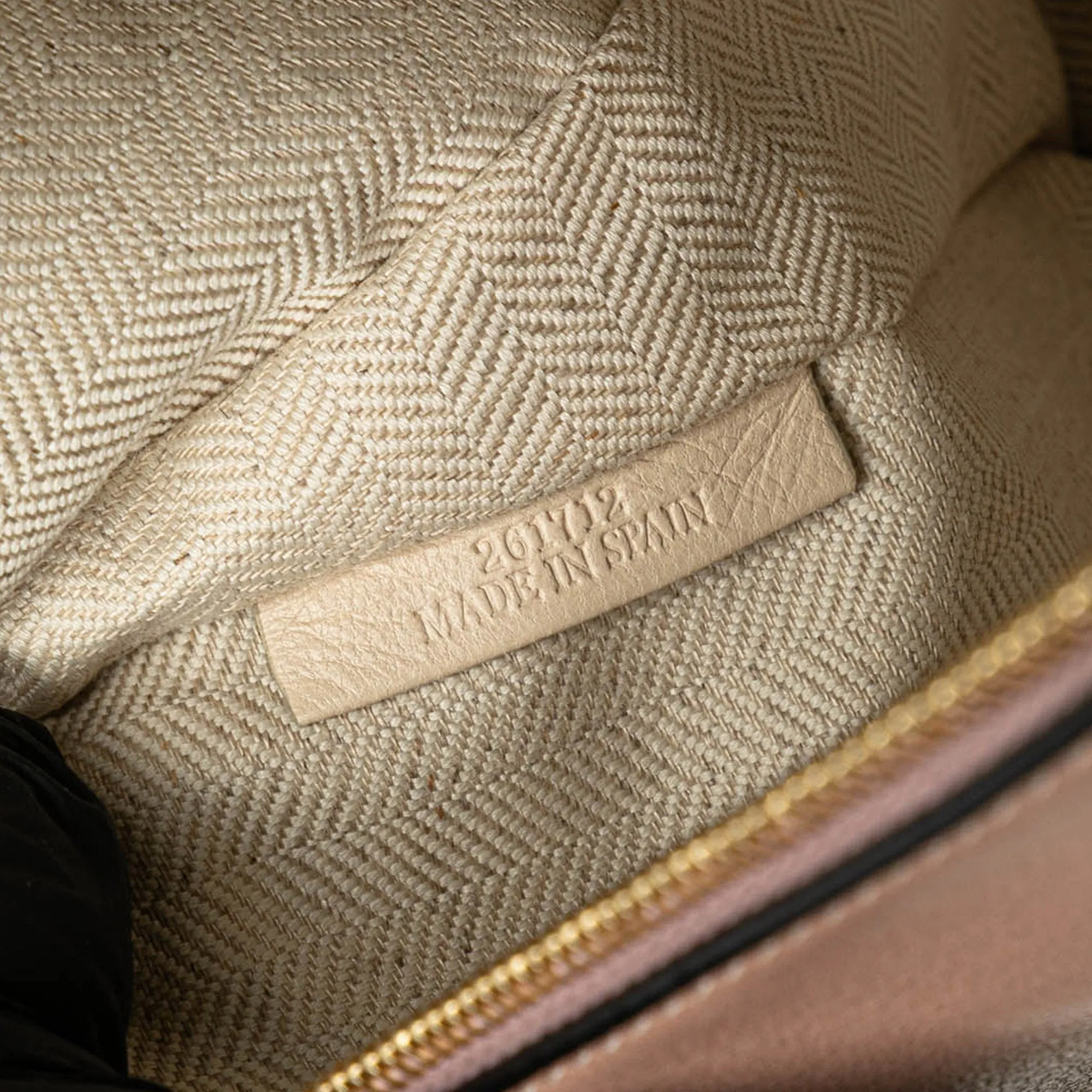 Blush LOEWE Mini Leather and Suede Puzzle Crossbody
