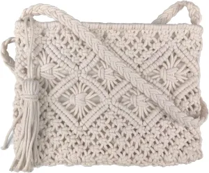 Boho Crossbody Handbag,Handwoven cotton rope Shoulder Bag,Summer Beach Clutches Bags for Women,Handmade Purse