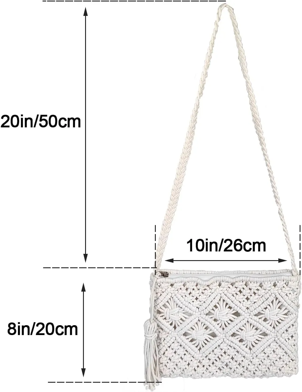 Boho Crossbody Handbag,Handwoven cotton rope Shoulder Bag,Summer Beach Clutches Bags for Women,Handmade Purse
