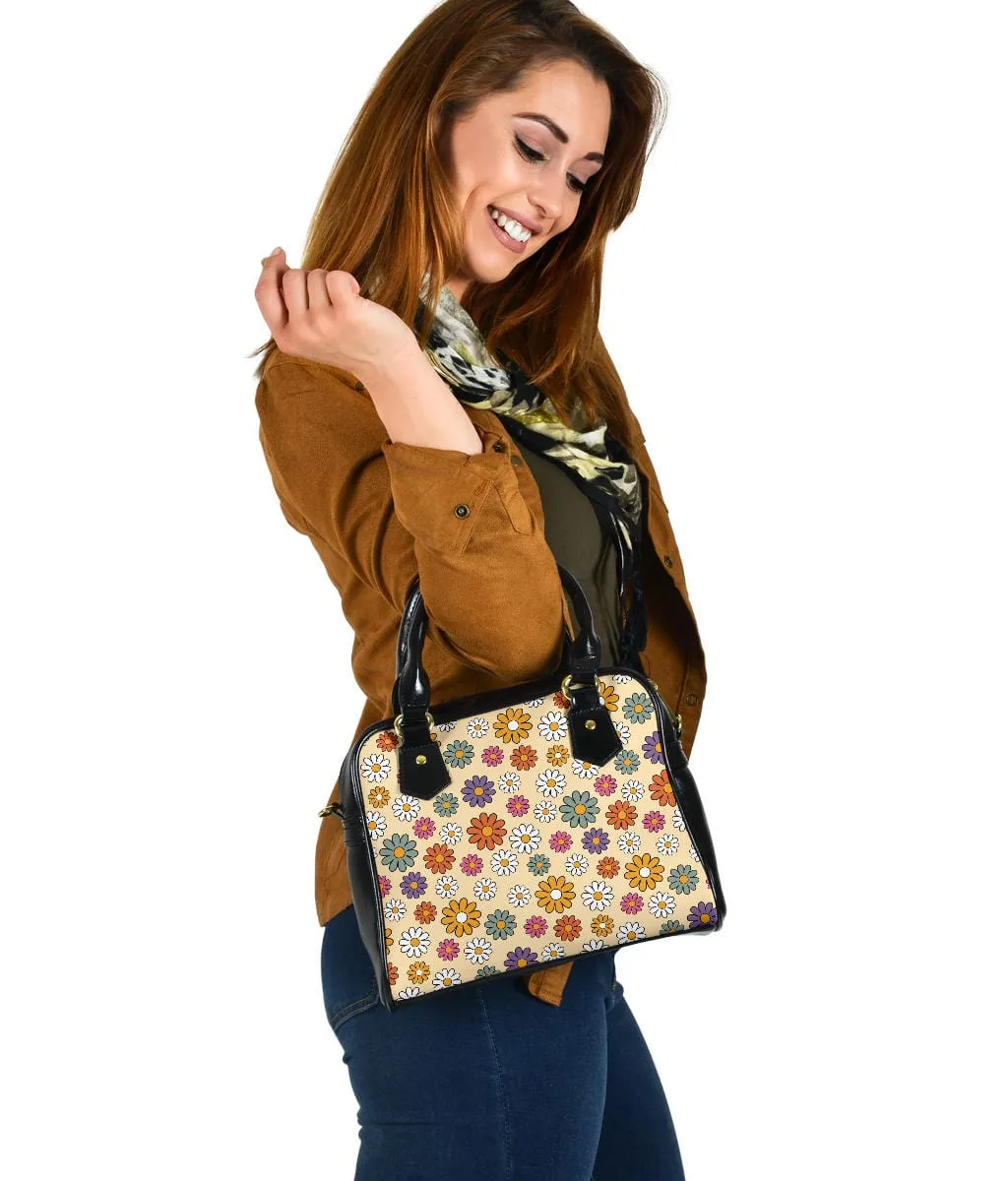 Boho Hippie Daisies | Leather Shoulder Bag