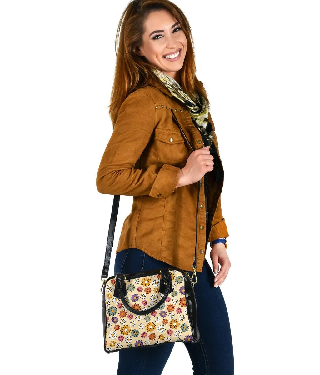 Boho Hippie Daisies | Leather Shoulder Bag