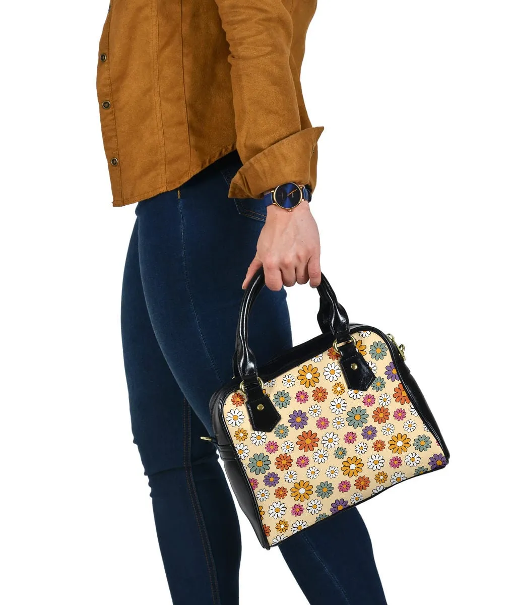 Boho Hippie Daisies | Leather Shoulder Bag
