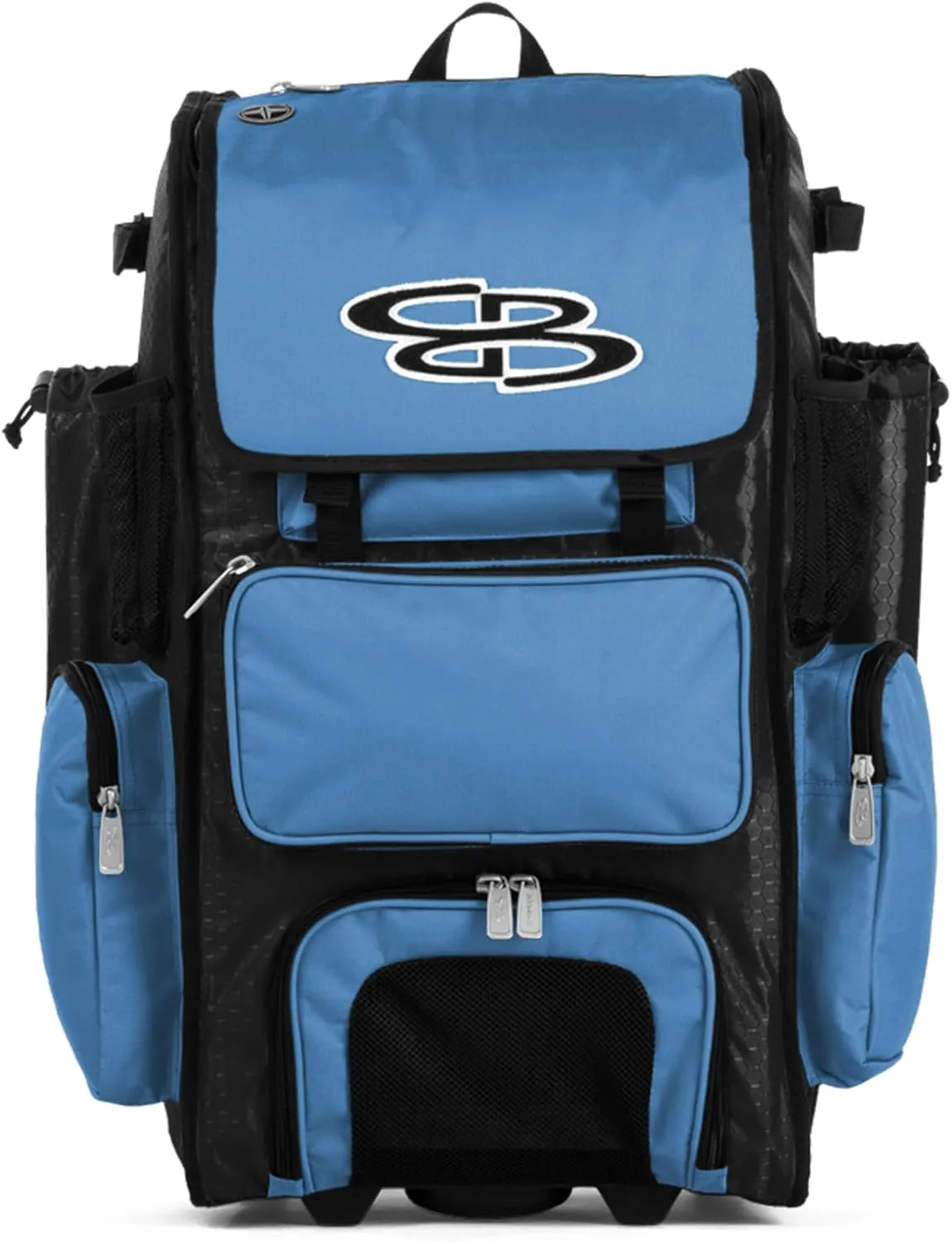 Boombah Rolling Superpack Baseball/Softball Gear Bag - 23-1/2" x 13-1/2" x 9-1/2" - Multiple Colors - Telescopic Handle and Holds 4 Bats - Wheeled Version