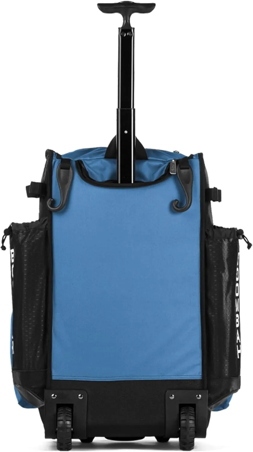 Boombah Rolling Superpack Baseball/Softball Gear Bag - 23-1/2" x 13-1/2" x 9-1/2" - Multiple Colors - Telescopic Handle and Holds 4 Bats - Wheeled Version