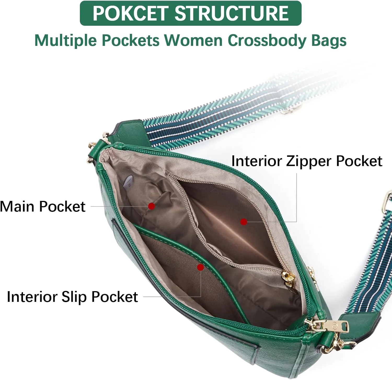 BOSTANTEN Crossbody Bags for Women Trendy Vegan Leather Hobo Handbags Fashion Shoulder Purse with Adjustable Guitar Strap