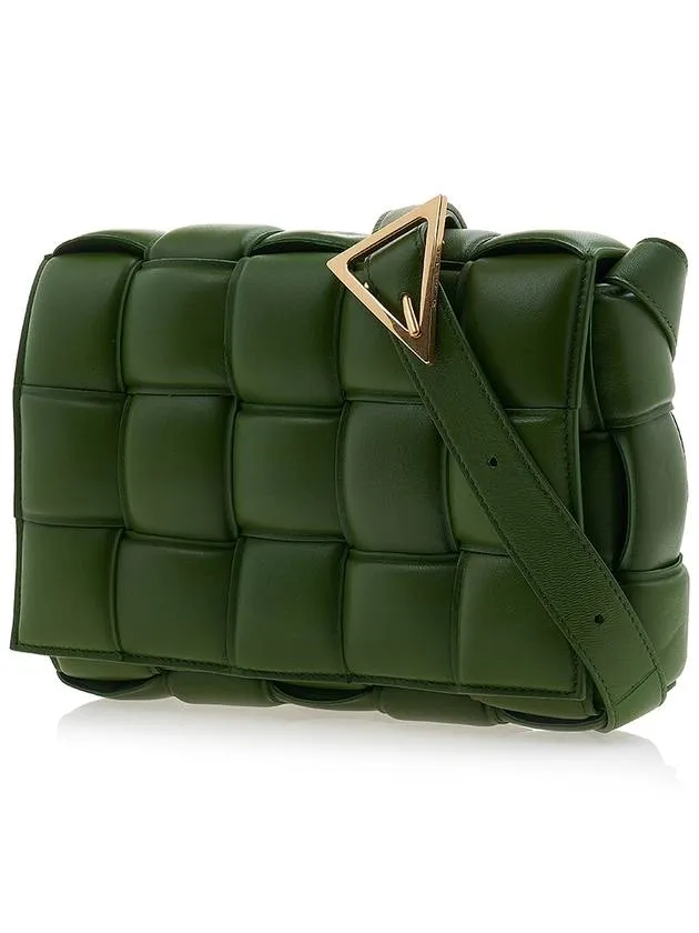 Bottega Veneta Gold Padded Cassette Padded Nappa Leather Small Cross Bag Military Green