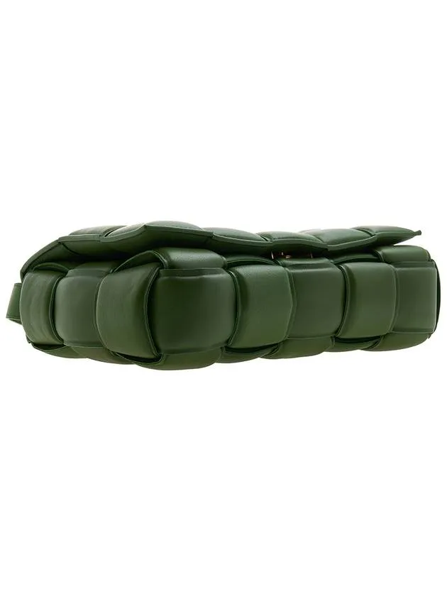 Bottega Veneta Gold Padded Cassette Padded Nappa Leather Small Cross Bag Military Green
