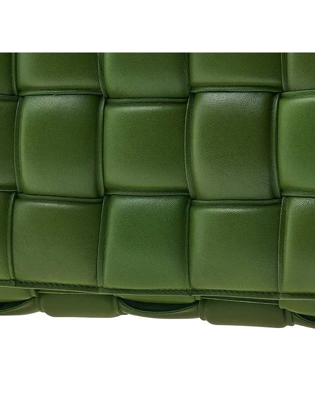 Bottega Veneta Gold Padded Cassette Padded Nappa Leather Small Cross Bag Military Green