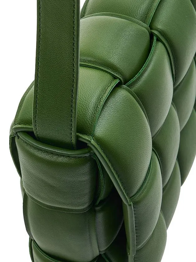 Bottega Veneta Gold Padded Cassette Padded Nappa Leather Small Cross Bag Military Green