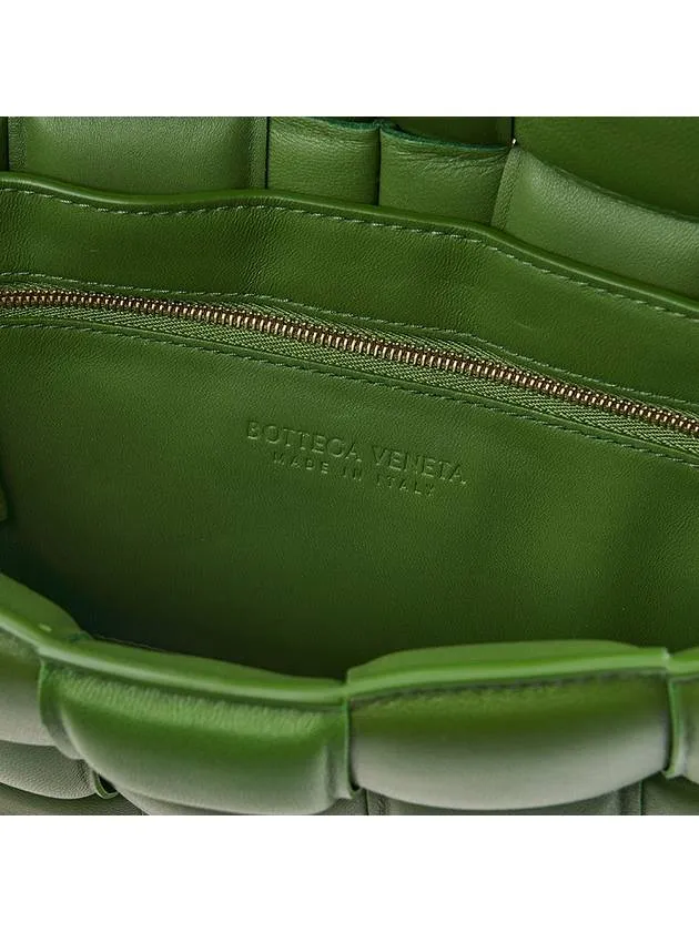 Bottega Veneta Gold Padded Cassette Padded Nappa Leather Small Cross Bag Military Green