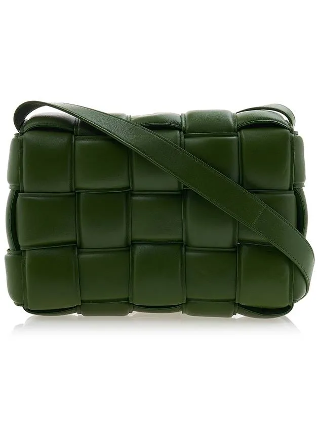 Bottega Veneta Gold Padded Cassette Padded Nappa Leather Small Cross Bag Military Green
