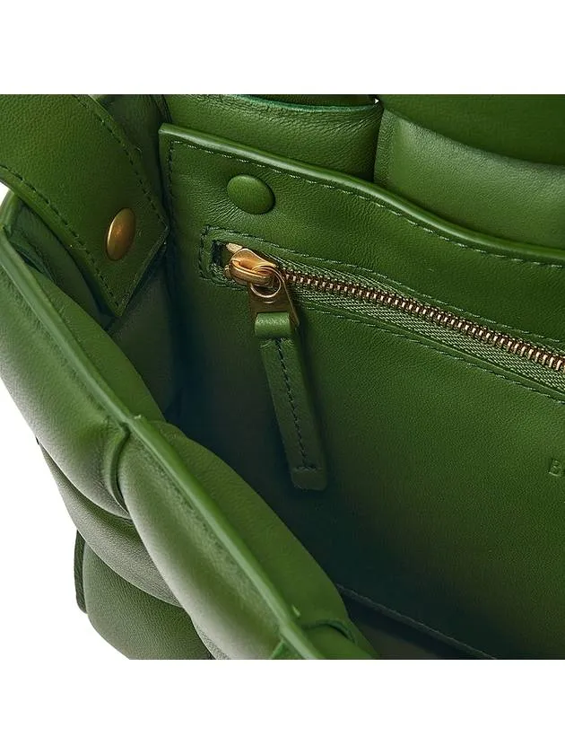 Bottega Veneta Gold Padded Cassette Padded Nappa Leather Small Cross Bag Military Green