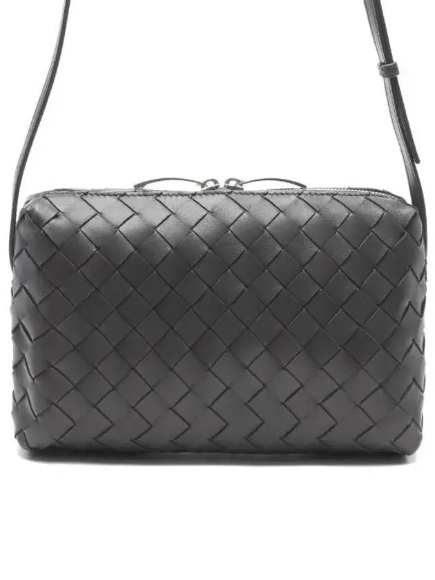 Bottega Veneta Intrecciato Leather Mini Cross Bag Fondente