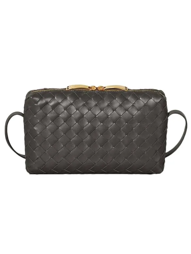 Bottega Veneta Intrecciato Leather Mini Cross Bag Fondente