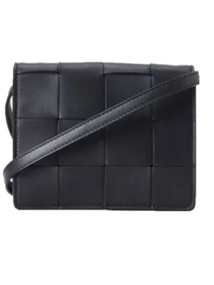 Bottega Veneta Intrecciato Small Cassette Cross Bag Black