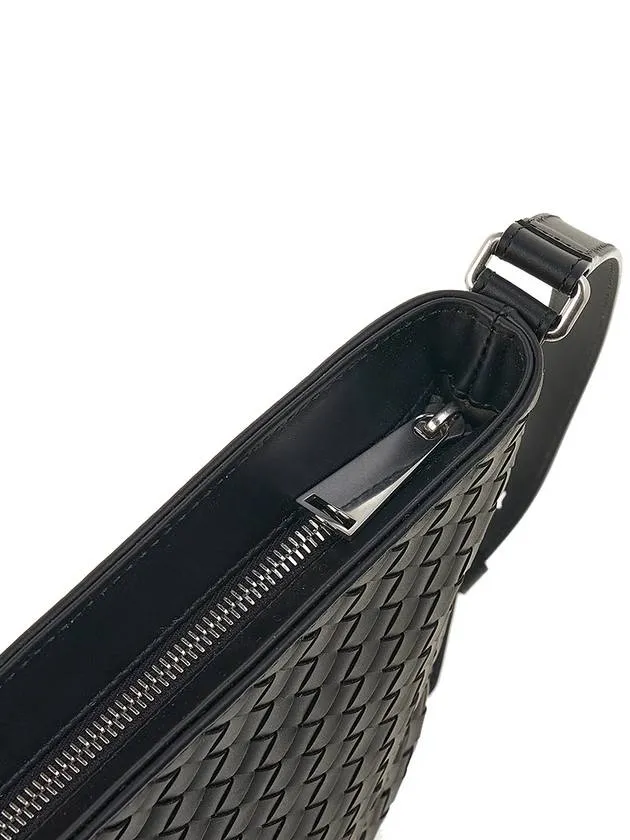 Bottega Veneta Intreciato Medium Cross Bag Black