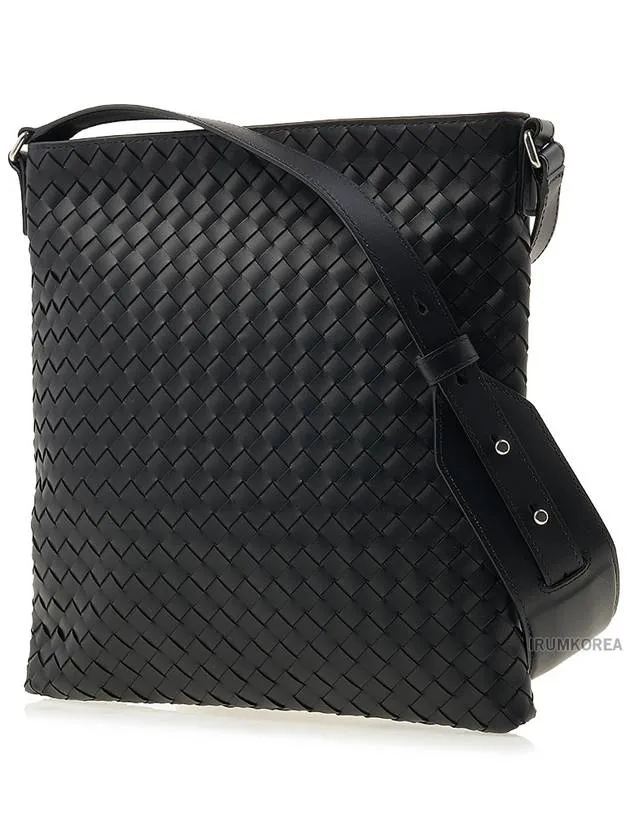 Bottega Veneta Intreciato Medium Cross Bag Black