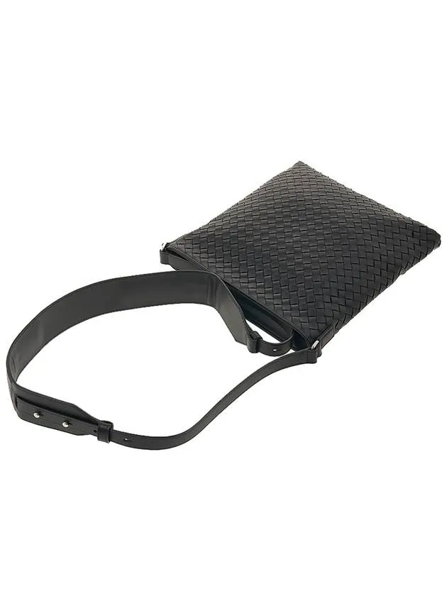 Bottega Veneta Intreciato Medium Cross Bag Black