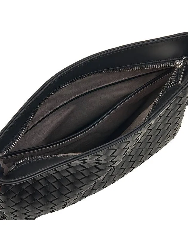 Bottega Veneta Intreciato Medium Cross Bag Black