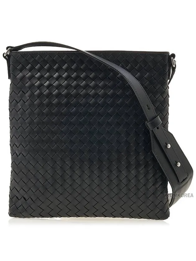 Bottega Veneta Intreciato Medium Cross Bag Black