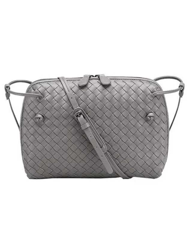 Bottega Veneta Nodini Intrecciato Cross Bag Light Grey