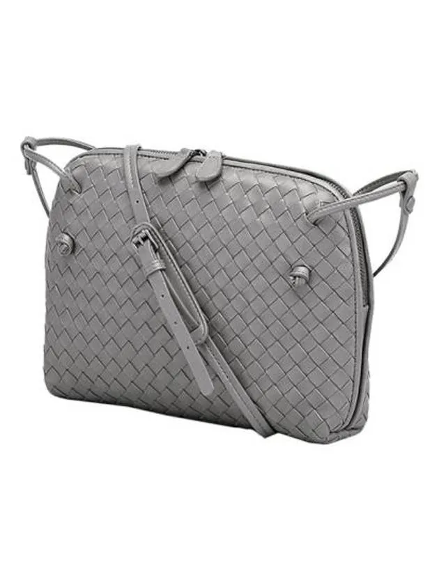 Bottega Veneta Nodini Intrecciato Cross Bag Light Grey