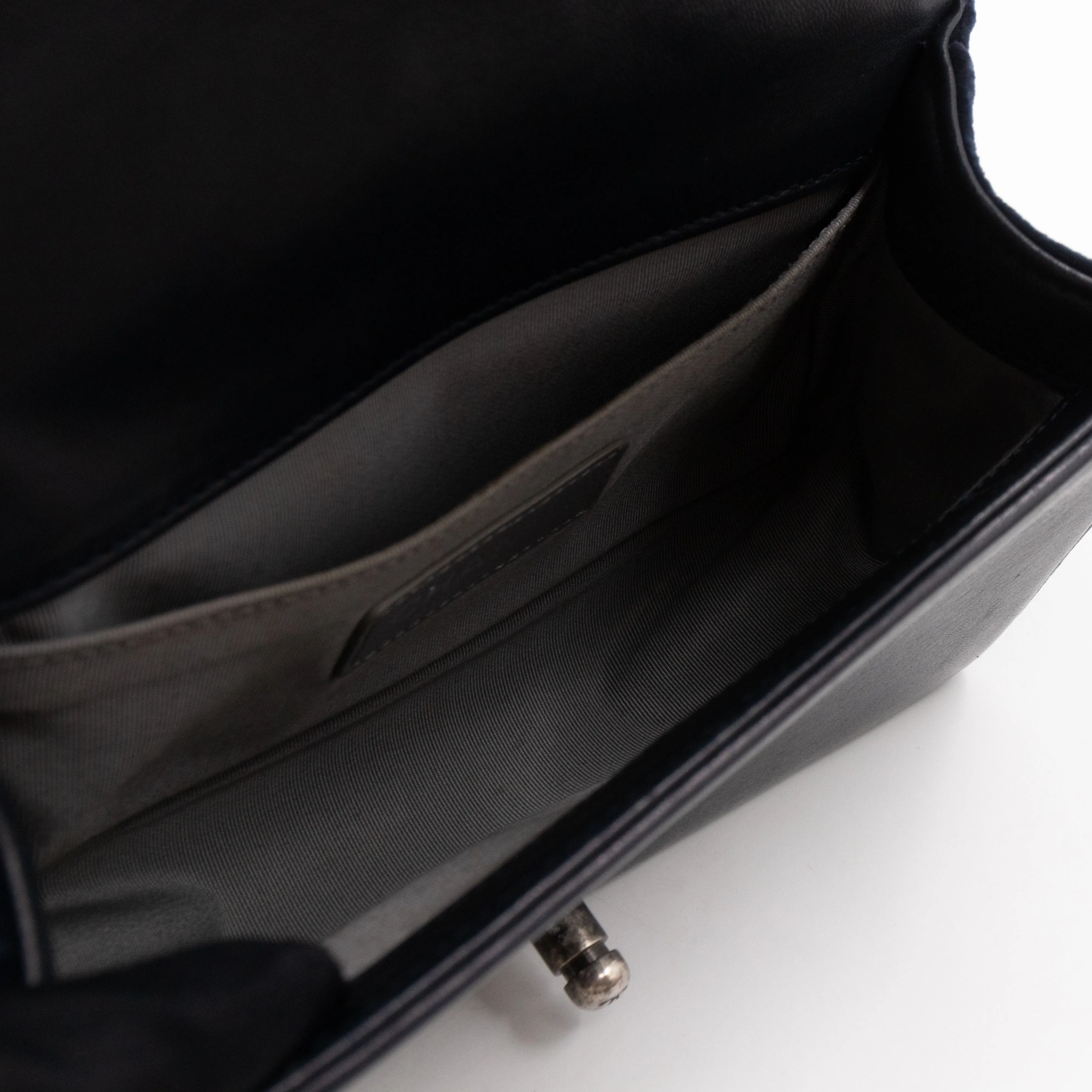 Boy Bag Small Blue Velvet