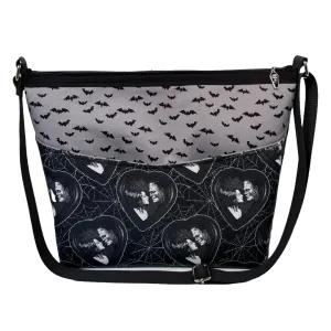 Bride of FRANKENSTEIN & BATS Shoulder Bag w/Adjustable Strap - Classic Horror Movie Universal Monsters Gothic Halloween Dark Style