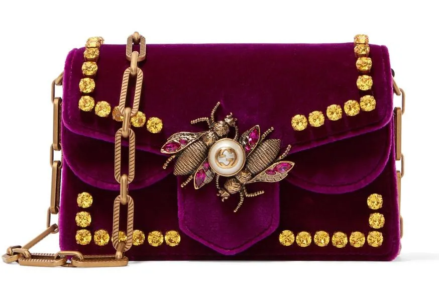 Broadway Velvet Mini Bag, Purple